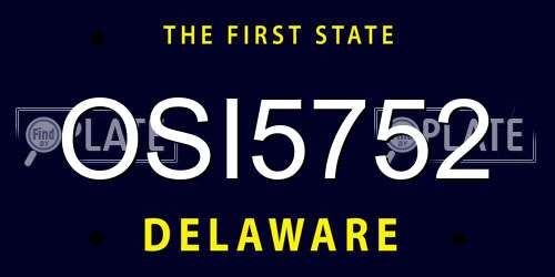 OSI5752 Delaware License Plate