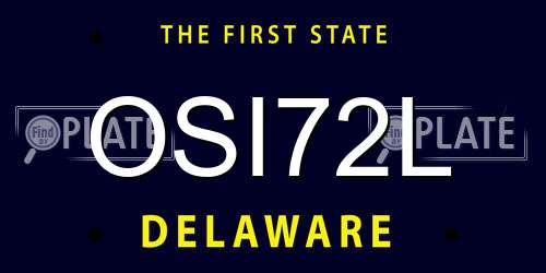 OSI72L Delaware License Plate