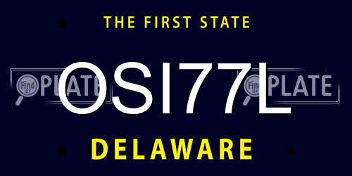 OSI77L Delaware License Plate