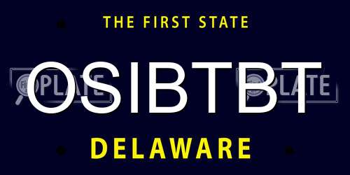 OSIBTBT Delaware License Plate