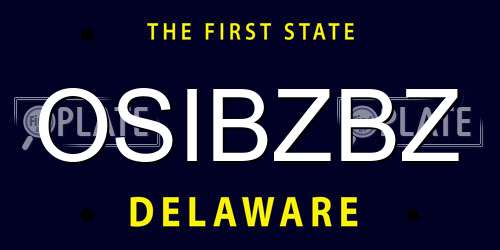 OSIBZBZ Delaware License Plate
