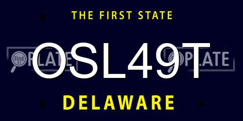OSL49T Delaware License Plate
