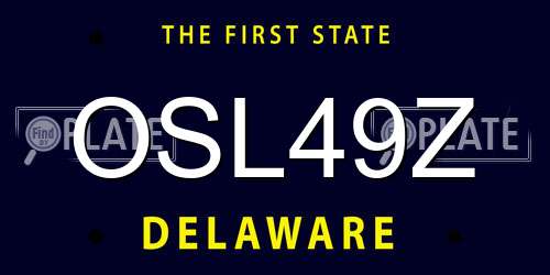 OSL49Z Delaware License Plate