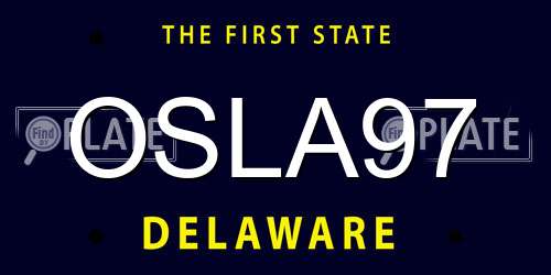 OSLA97 Delaware License Plate