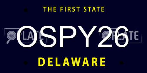 OSPY26 Delaware License Plate