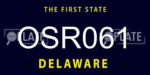 OSR061 Delaware License Plate