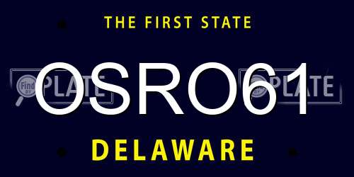 OSRO61 Delaware License Plate