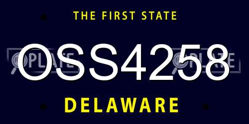 OSS4258 Delaware License Plate