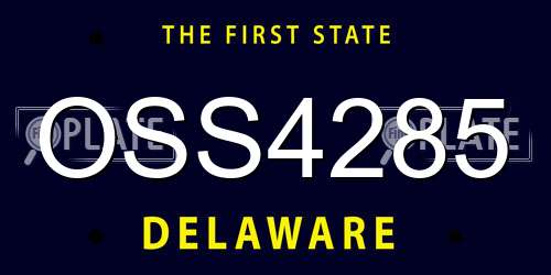 OSS4285 Delaware License Plate