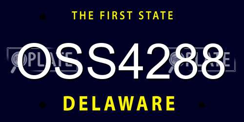 OSS4288 Delaware License Plate
