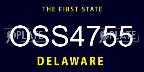OSS4755 Delaware License Plate
