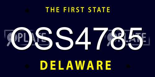 OSS4785 Delaware License Plate