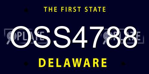 OSS4788 Delaware License Plate