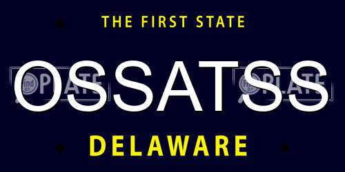 OSSATSS Delaware License Plate
