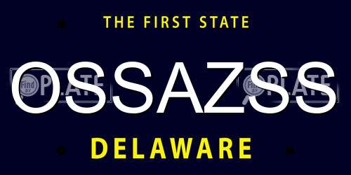 OSSAZSS Delaware License Plate