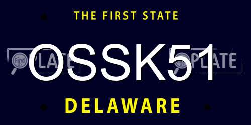 OSSK51 Delaware License Plate