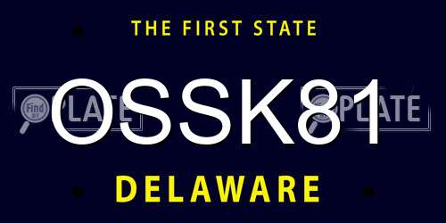 OSSK81 Delaware License Plate