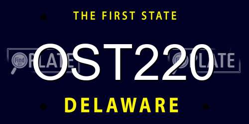 OST220 Delaware License Plate