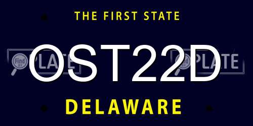 OST22D Delaware License Plate