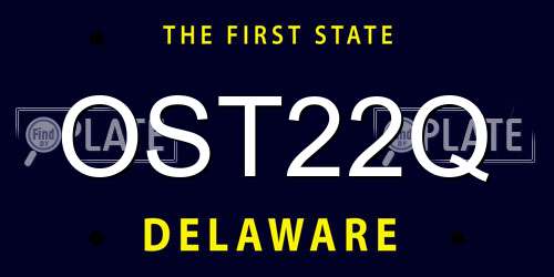 OST22Q Delaware License Plate