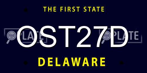 OST27D Delaware License Plate