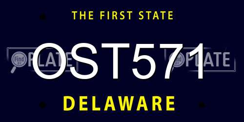 OST571 Delaware License Plate