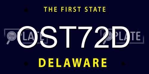OST72D Delaware License Plate