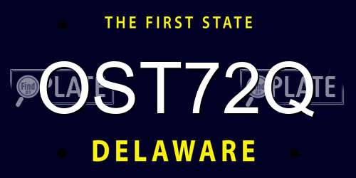 OST72Q Delaware License Plate