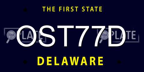OST77D Delaware License Plate