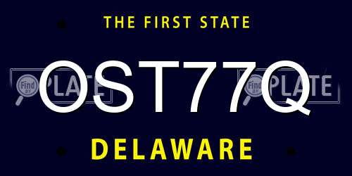 OST77Q Delaware License Plate