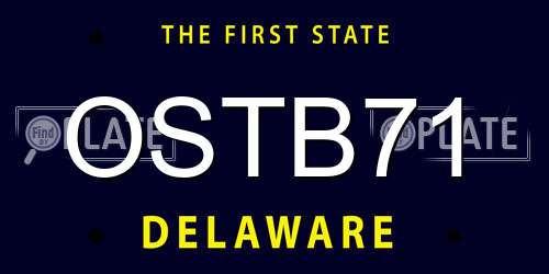 OSTB71 Delaware License Plate