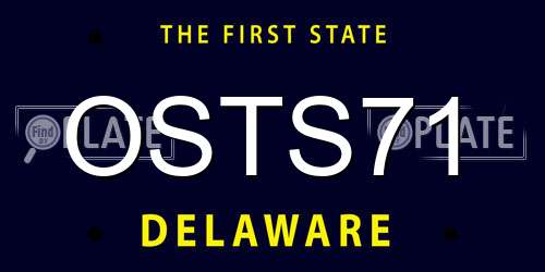OSTS71 Delaware License Plate