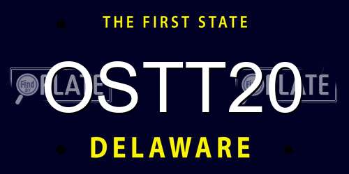 OSTT20 Delaware License Plate