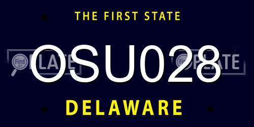 OSU028 Delaware License Plate
