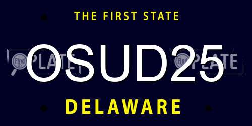 OSUD25 Delaware License Plate