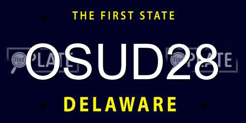 OSUD28 Delaware License Plate