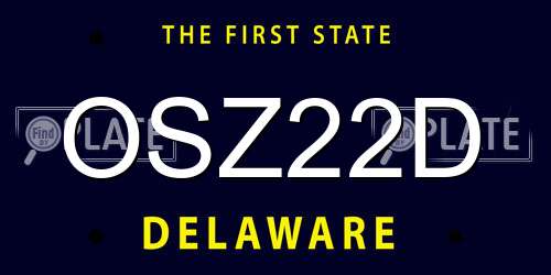 OSZ22D Delaware License Plate