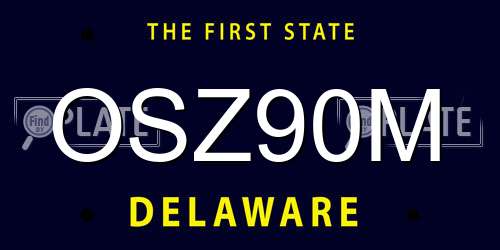 OSZ90M Delaware License Plate