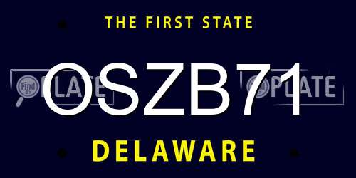 OSZB71 Delaware License Plate