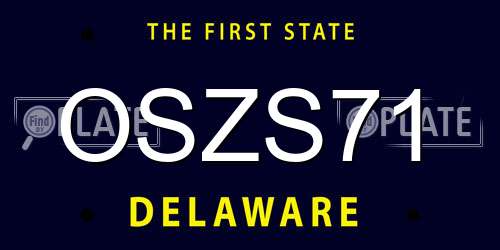 OSZS71 Delaware License Plate