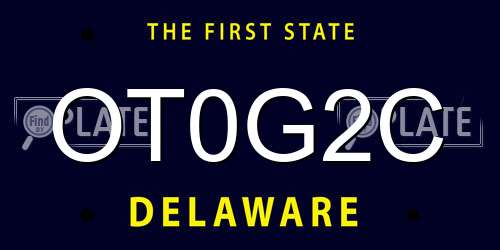 OT0G2C Delaware License Plate