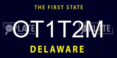 OT1T2M Delaware License Plate