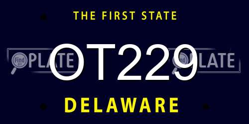 OT229 Delaware License Plate