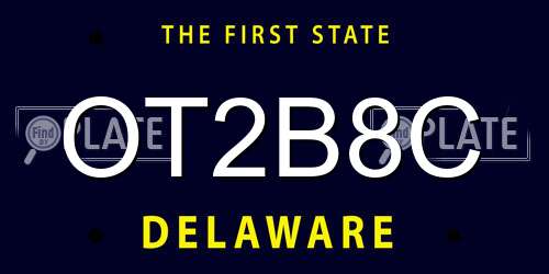 OT2B8C Delaware License Plate