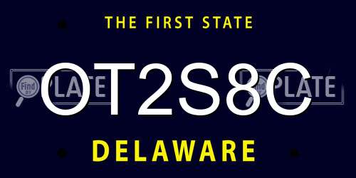 OT2S8C Delaware License Plate