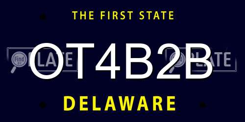 OT4B2B Delaware License Plate