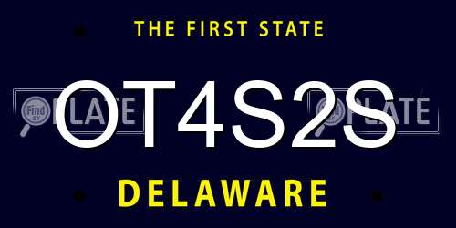 OT4S2S Delaware License Plate