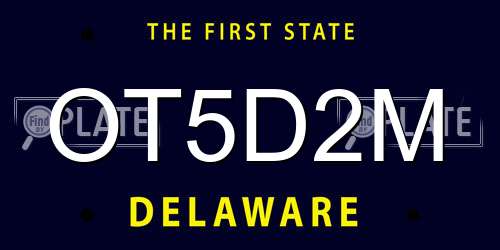 OT5D2M Delaware License Plate