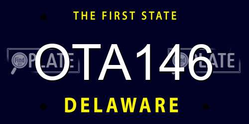 OTA146 Delaware License Plate