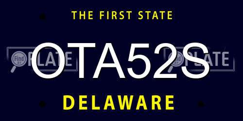 OTA52S Delaware License Plate